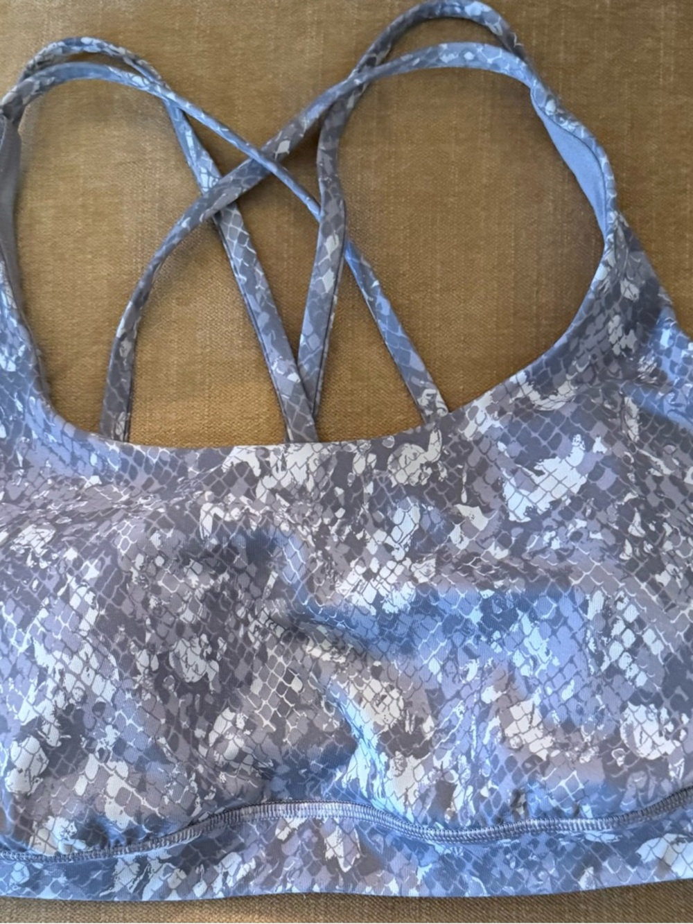 lululemon athletica Gray Snake-Print Strappy Sports Bra